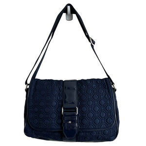 Vera Bradley Navy Blue Microfiber Classic Shoulder Crossbody Adjust Strap Bag